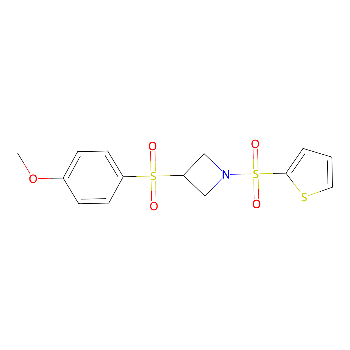 3-((4-Methoxyphenyl)sulfonyl)-1-(thiophen-2-ylsulfonyl)azetidine molecular structure, CAS 1797690-34-6