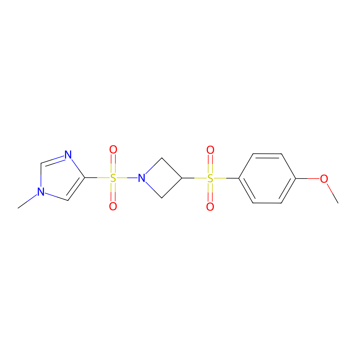 4-((3-((4-methoxyphenyl)sulfonyl)azetidin-1-yl)sulfonyl)-1-methyl-1H-imidazole molecular structure, CAS 1797690-74-4