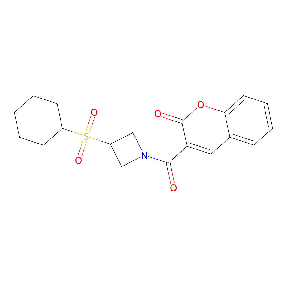 3-(3-(cyclohexylsulfonyl)azetidine-1-carbonyl)-2H-chromen-2-one molecular structure, CAS 1797691-09-8