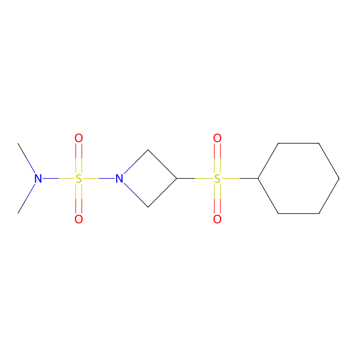 3-(cyclohexylsulfonyl)-N,N-dimethylazetidine-1-sulfonamide molecular structure, CAS 1797691-71-4