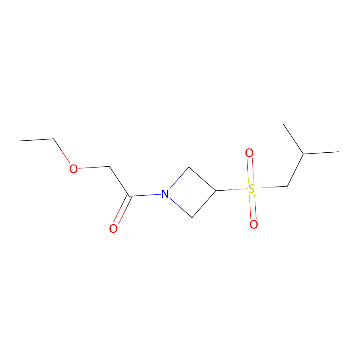 2-Ethoxy-1-(3-(isobutylsulfonyl)azetidin-1-yl)ethanone molecular structure, CAS 1797691-84-9