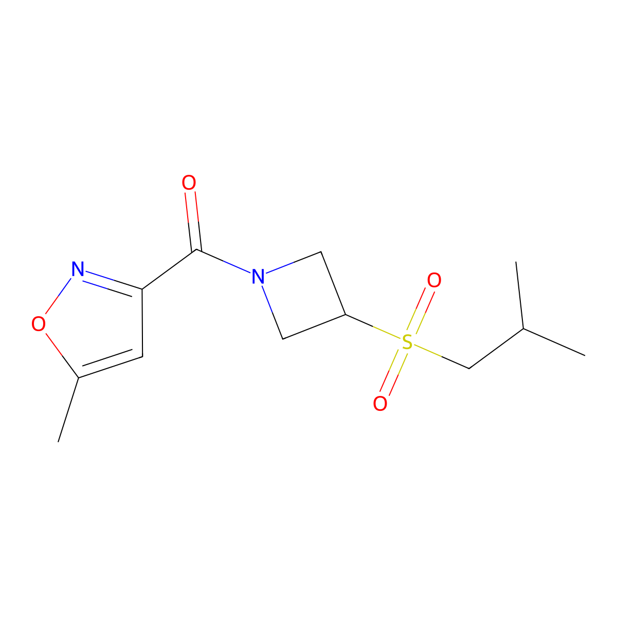 (3-(Isobutylsulfonyl)azetidin-1-yl)(5-methylisoxazol-3-yl)methanone molecular structure, CAS 1797691-93-0