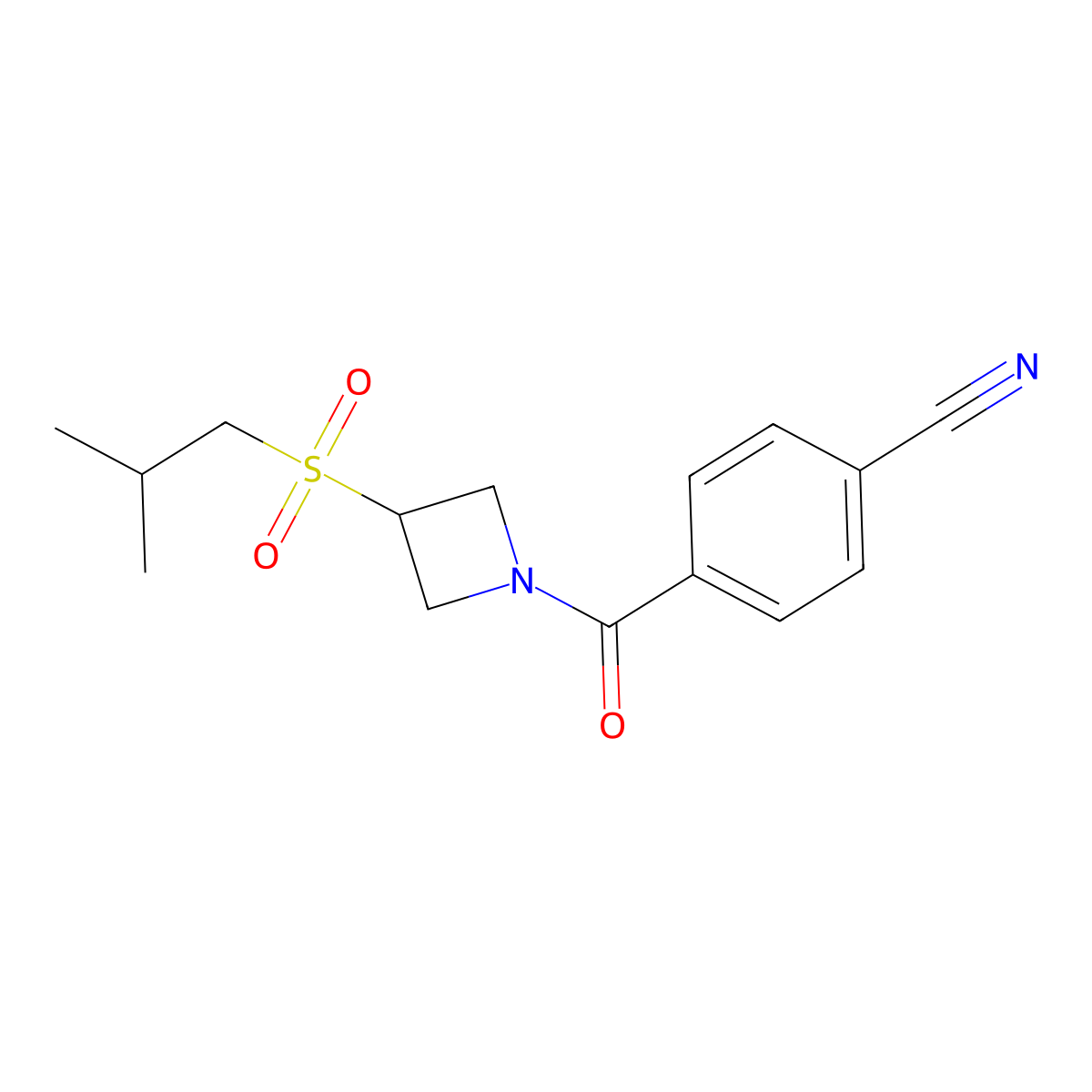 4-(3-(Isobutylsulfonyl)azetidine-1-carbonyl)benzonitrile molecular structure, CAS 1797691-99-6