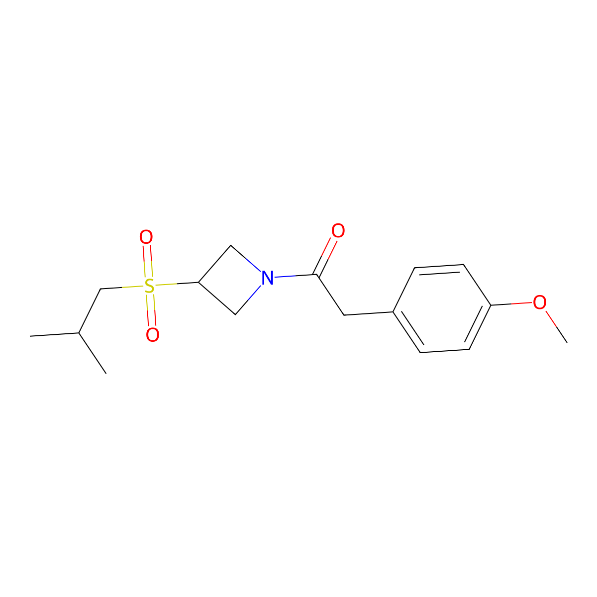 1-(3-(Isobutylsulfonyl)azetidin-1-yl)-2-(4-methoxyphenyl)ethanone molecular structure, CAS 1797692-07-9