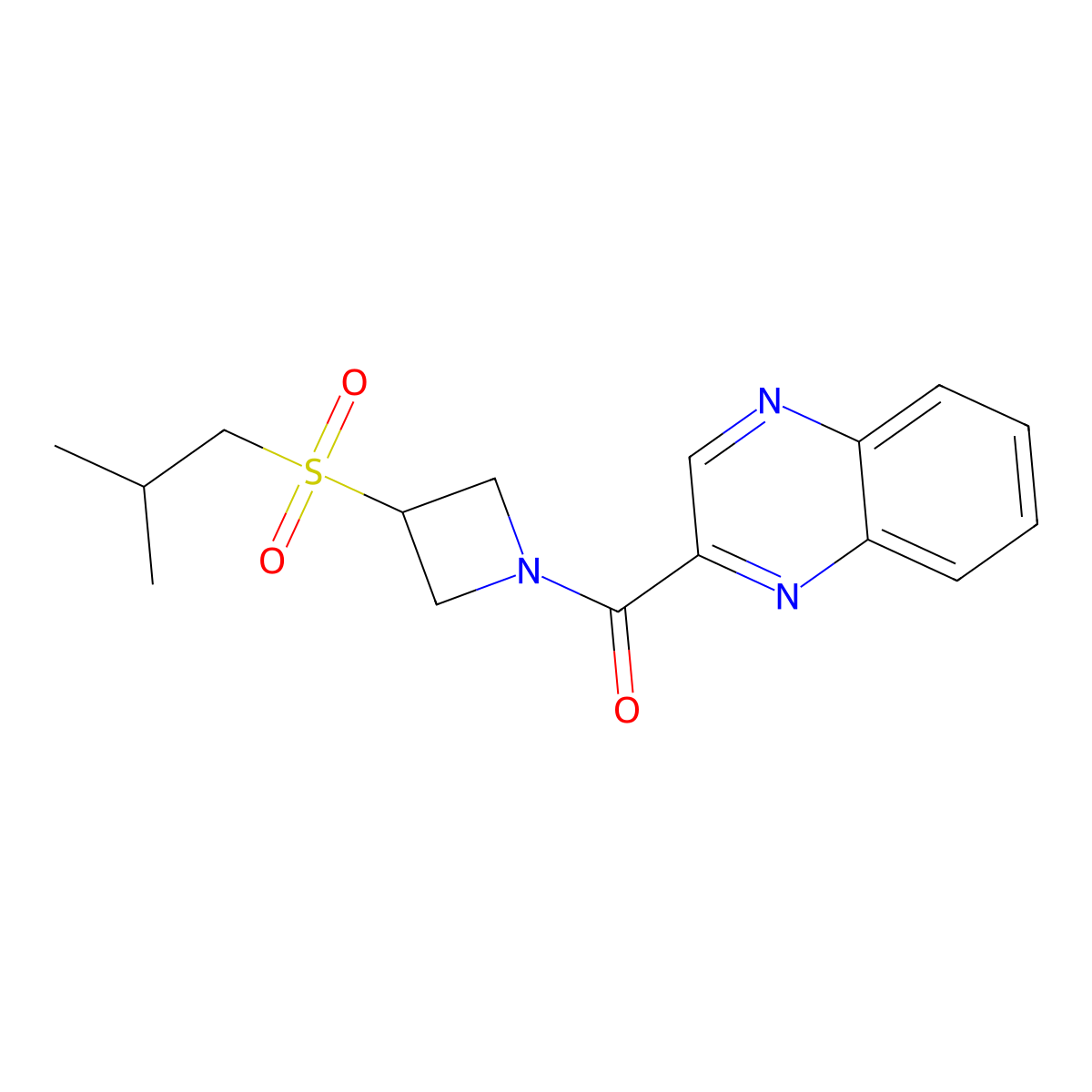 (3-(Isobutylsulfonyl)azetidin-1-yl)(quinoxalin-2-yl)methanone molecular structure, CAS 1797692-24-0