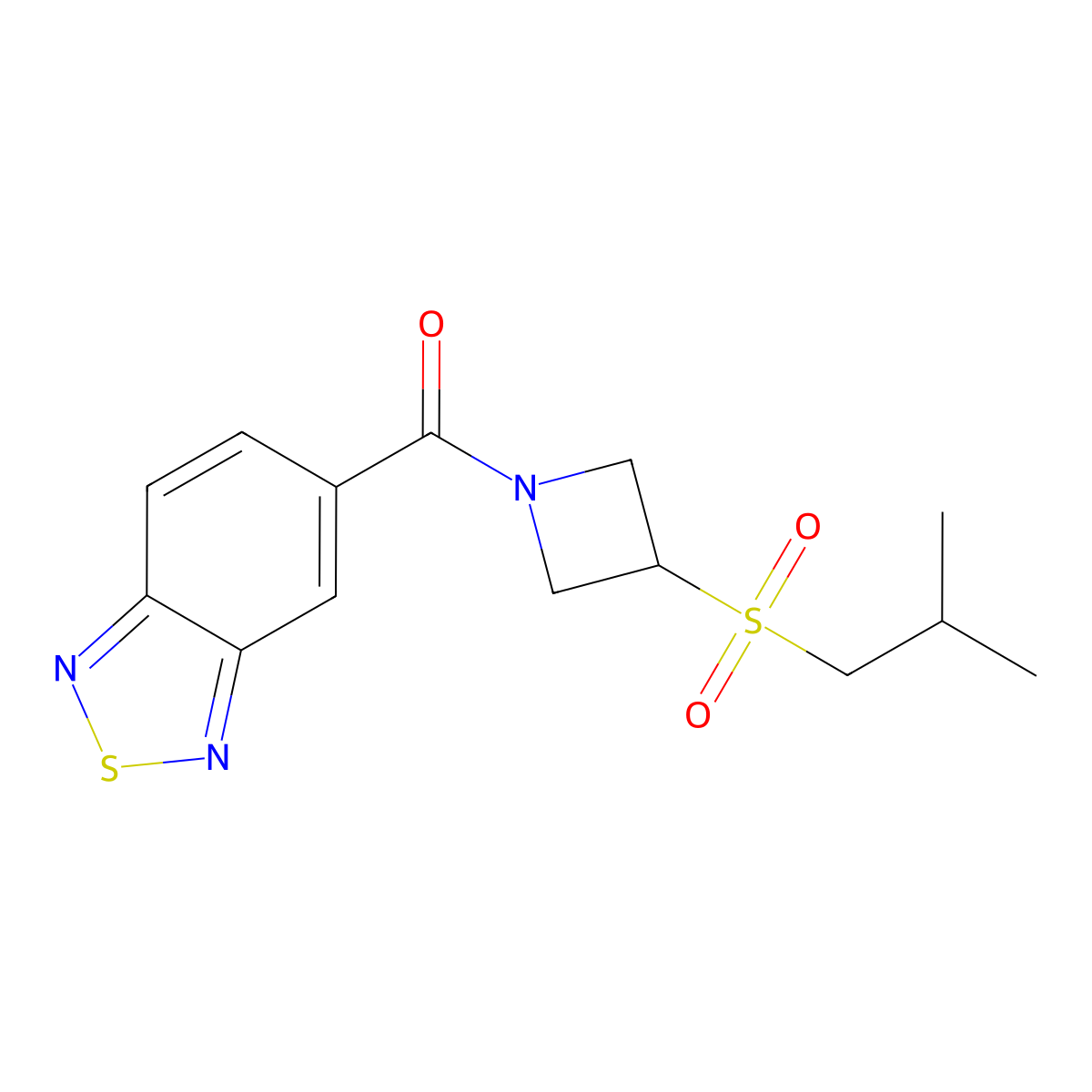 Benzo[c][1,2,5]thiadiazol-5-yl(3-(isobutylsulfonyl)azetidin-1-yl)methanone molecular structure, CAS 1797692-31-9
