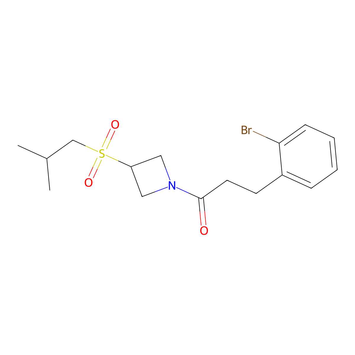 3-(2-Bromophenyl)-1-(3-(isobutylsulfonyl)azetidin-1-yl)propan-1-one molecular structure, CAS 1797692-56-8