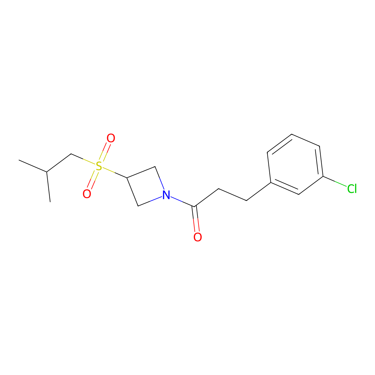 3-(3-Chlorophenyl)-1-(3-(isobutylsulfonyl)azetidin-1-yl)propan-1-one molecular structure, CAS 1797692-63-7