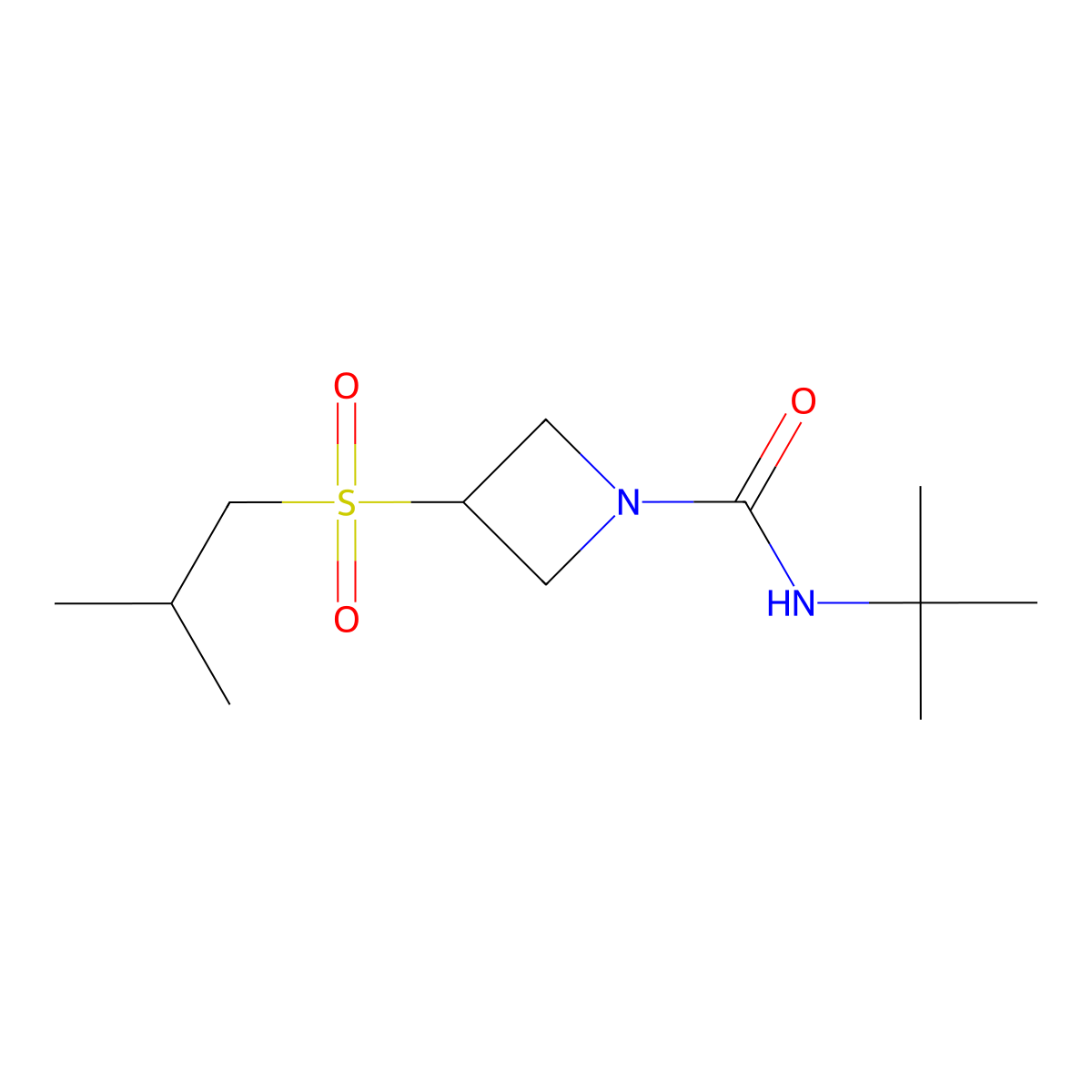 N-(tert-butyl)-3-(isobutylsulfonyl)azetidine-1-carboxamide molecular structure, CAS 1797692-79-5