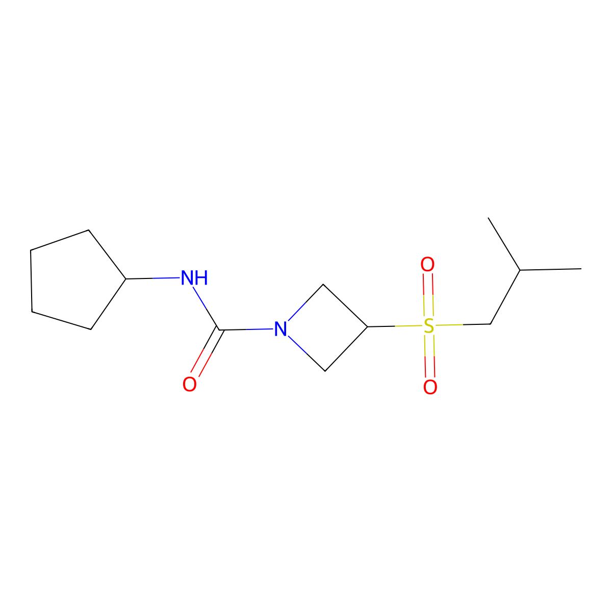 N-cyclopentyl-3-(isobutylsulfonyl)azetidine-1-carboxamide molecular structure, CAS 1797692-85-3