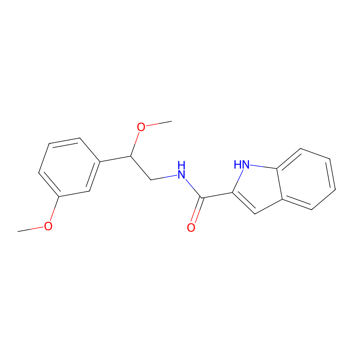 N-[2-methoxy-2-(3-methoxyphenyl)ethyl]-1H-indole-2-carboxamide molecular structure, CAS 1797694-06-4