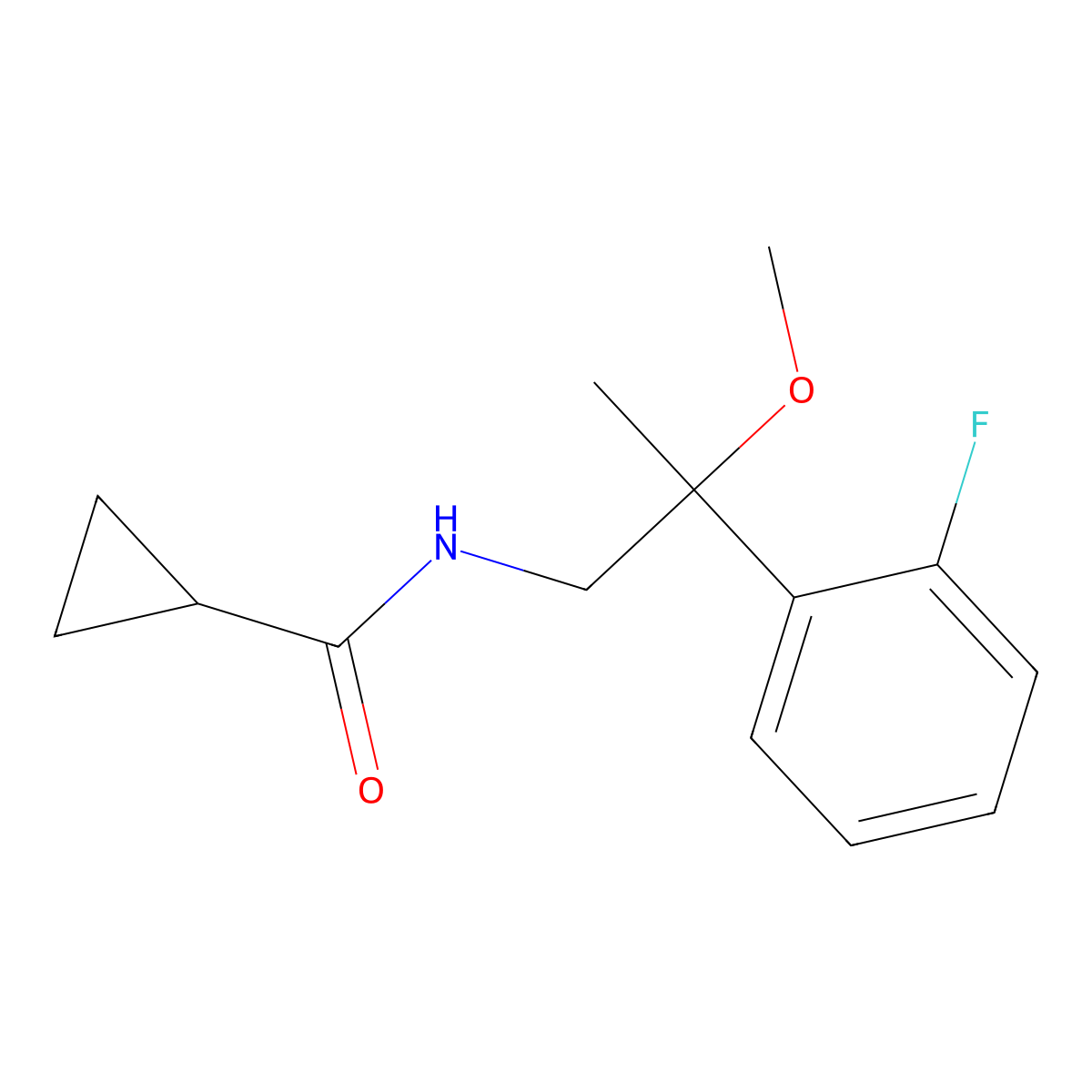 N-[2-(2-Fluorophenyl)-2-methoxypropyl]cyclopropanecarboxamide molecular structure, CAS 1797694-33-7