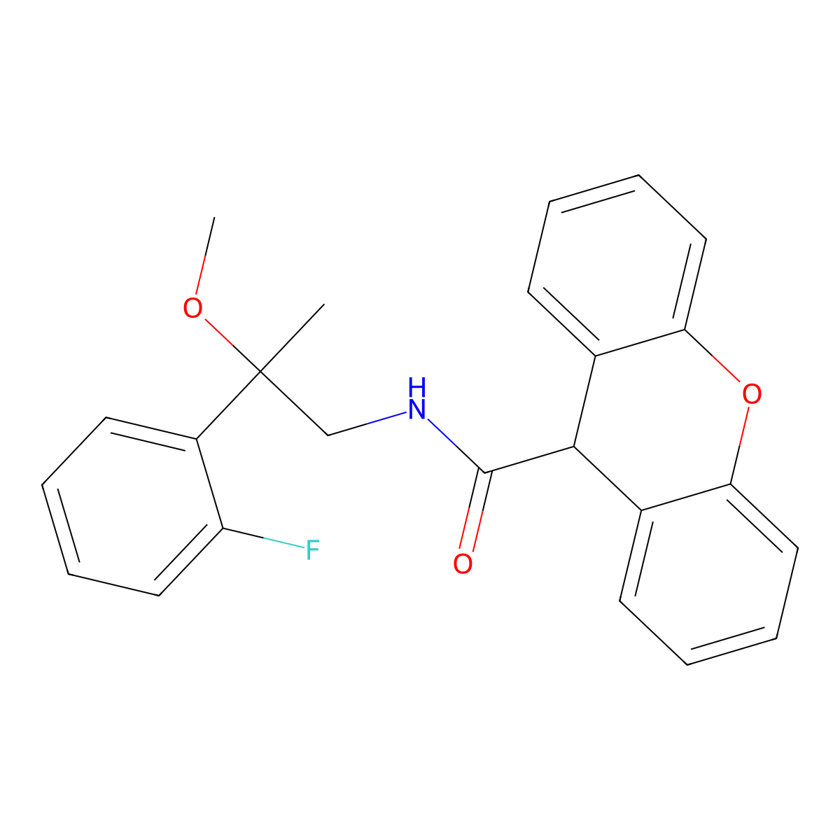 N-[2-(2-Fluorophenyl)-2-methoxypropyl]-9H-xanthene-9-carboxamide molecular structure, CAS 1797694-45-1