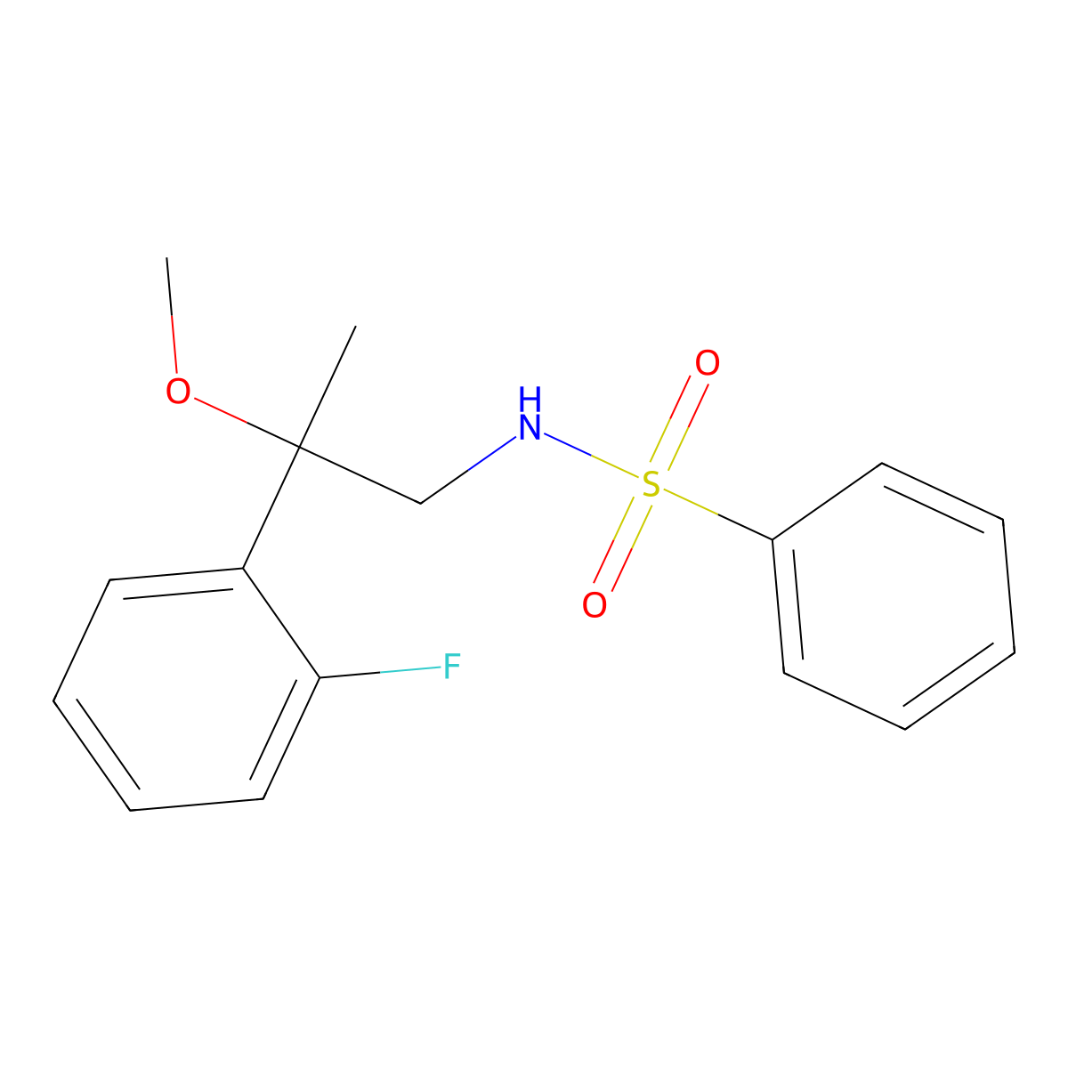 N-[2-(2-Fluorophenyl)-2-methoxypropyl]benzenesulfonamide molecular structure, CAS 1797694-49-5