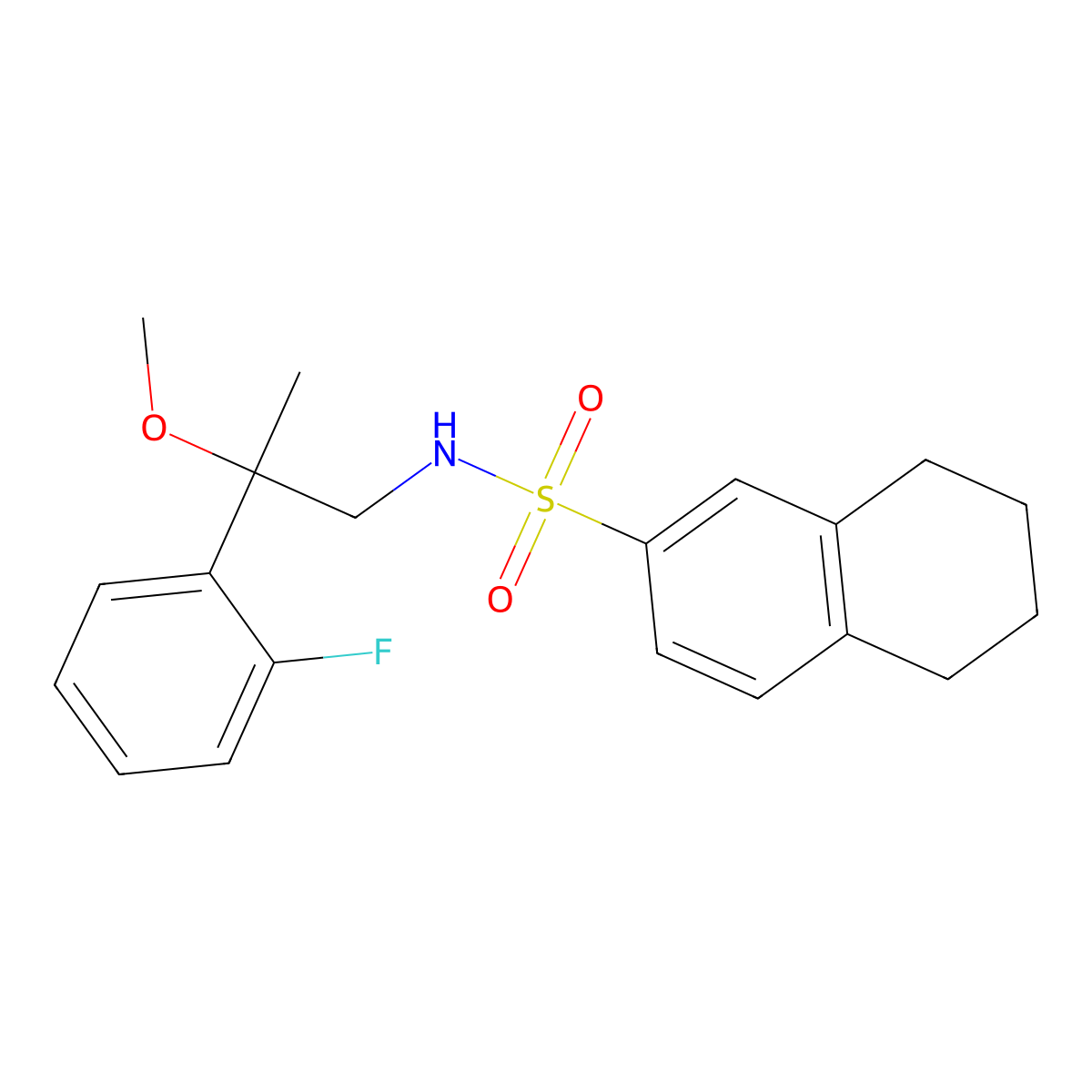 N-[2-(2-Fluorophenyl)-2-methoxypropyl]-5,6,7,8-tetrahydronaphthalene-2-sulfonamide molecular structure, CAS 1797694-55-3