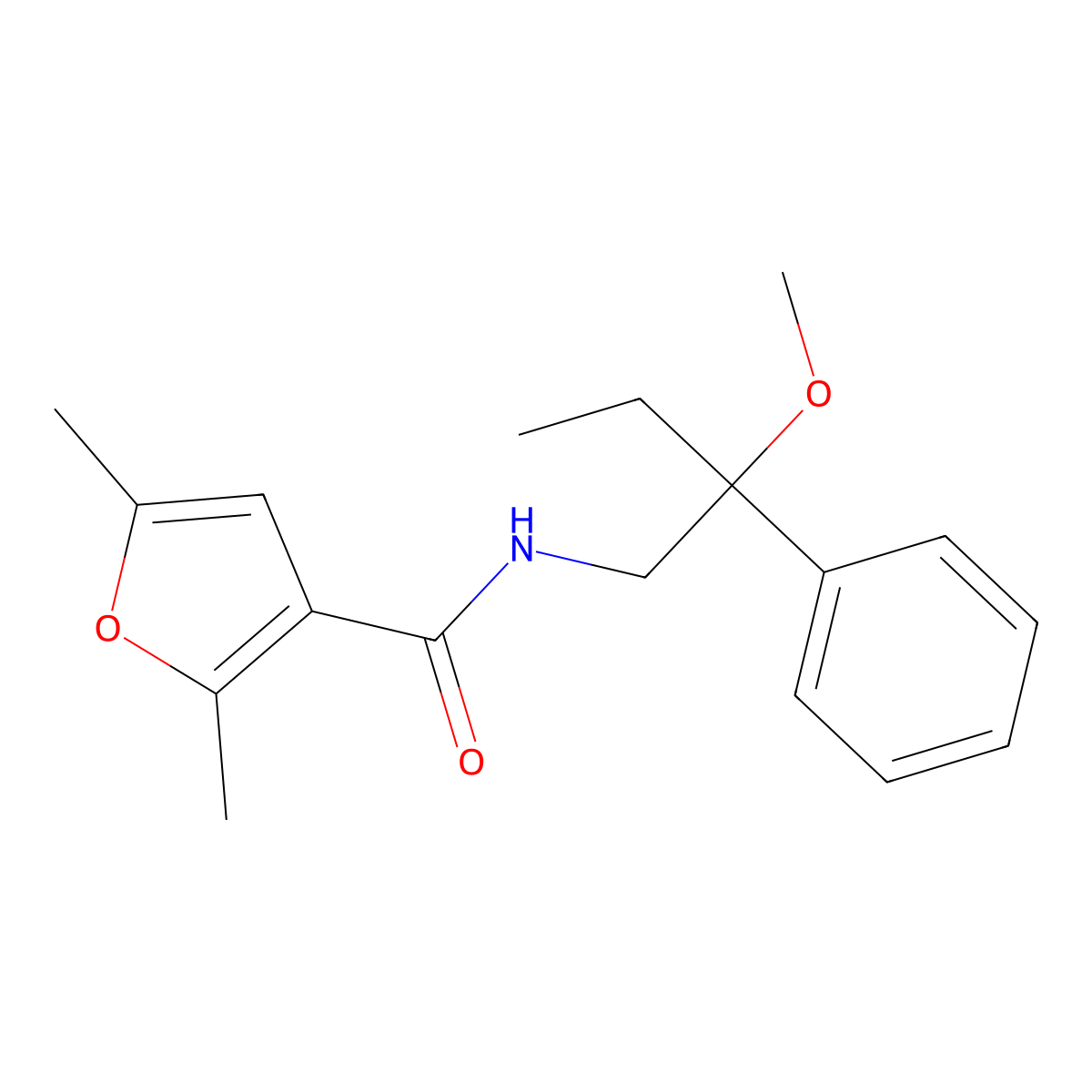 N-(2-methoxy-2-phenylbutyl)-2,5-dimethylfuran-3-carboxamide molecular structure, CAS 1797694-61-1
