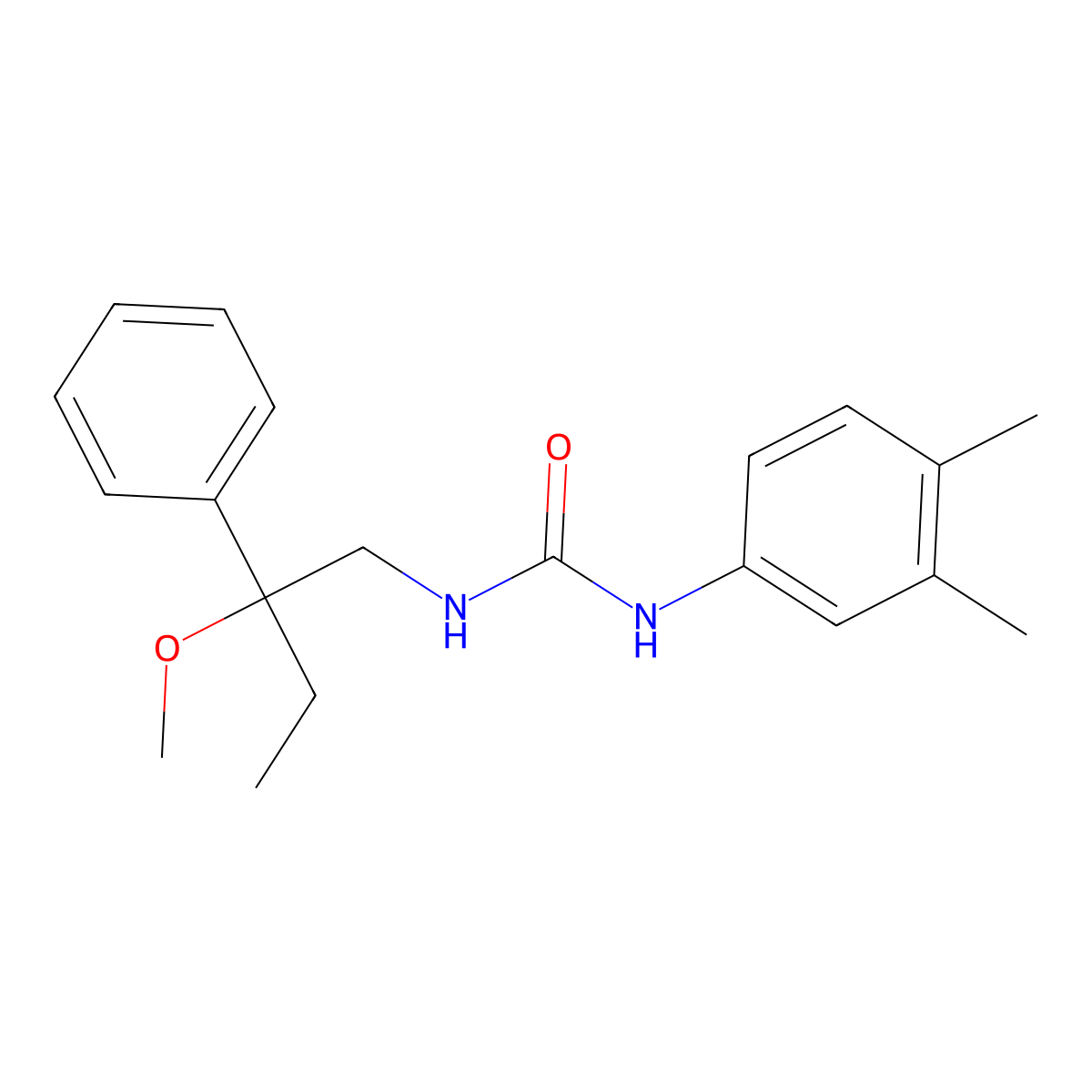 1-(3,4-Dimethylphenyl)-3-(2-methoxy-2-phenylbutyl)urea molecular structure, CAS 1797694-88-2
