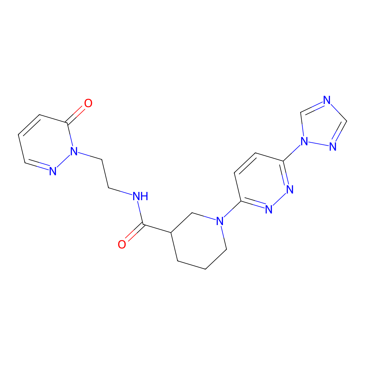 1-(6-(1H-1,2,4-triazol-1-yl)pyridazin-3-yl)-N-(2-(6-oxopyridazin-1(6H)-yl)ethyl)piperidine-3-carboxamide molecular structure, CAS 1797696-49-1