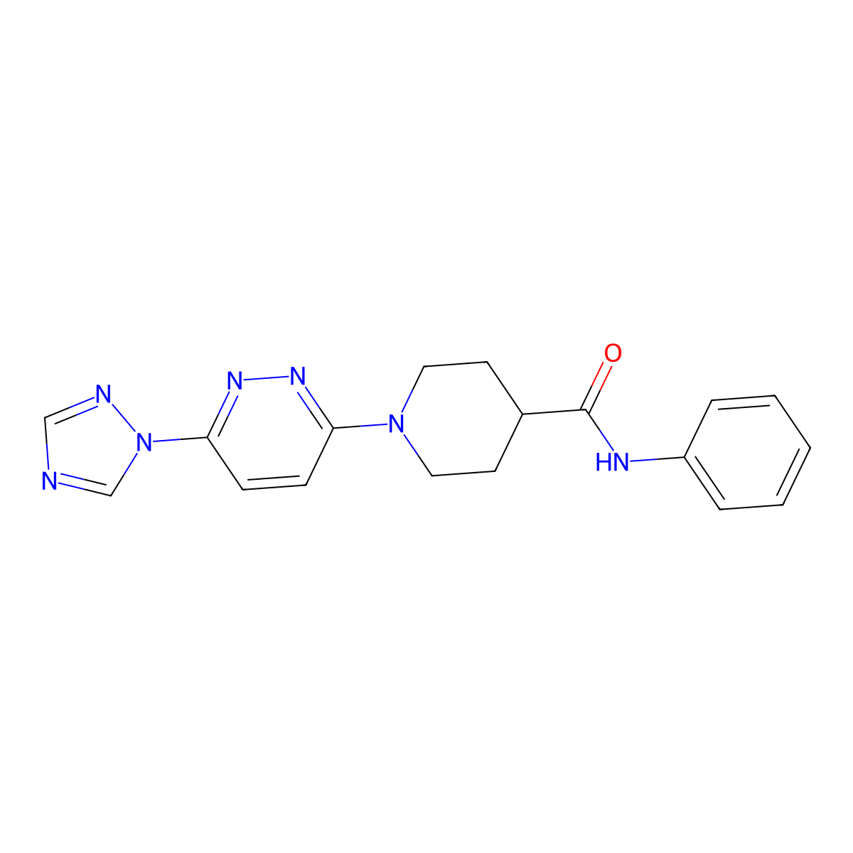 1-(6-(1H-1,2,4-triazol-1-yl)pyridazin-3-yl)-N-phenylpiperidine-4-carboxamide molecular structure, CAS 1797696-63-9