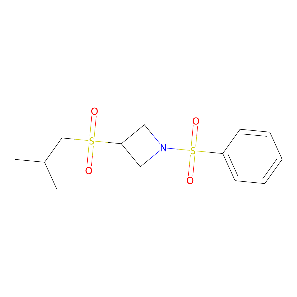 3-(Isobutylsulfonyl)-1-(phenylsulfonyl)azetidine molecular structure, CAS 1797696-82-2