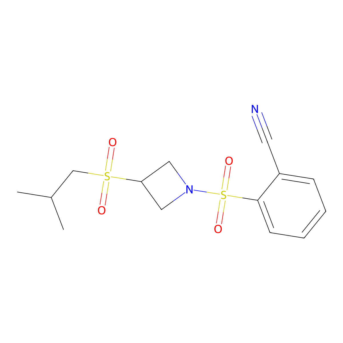 2-((3-(Isobutylsulfonyl)azetidin-1-yl)sulfonyl)benzonitrile molecular structure, CAS 1797697-16-5