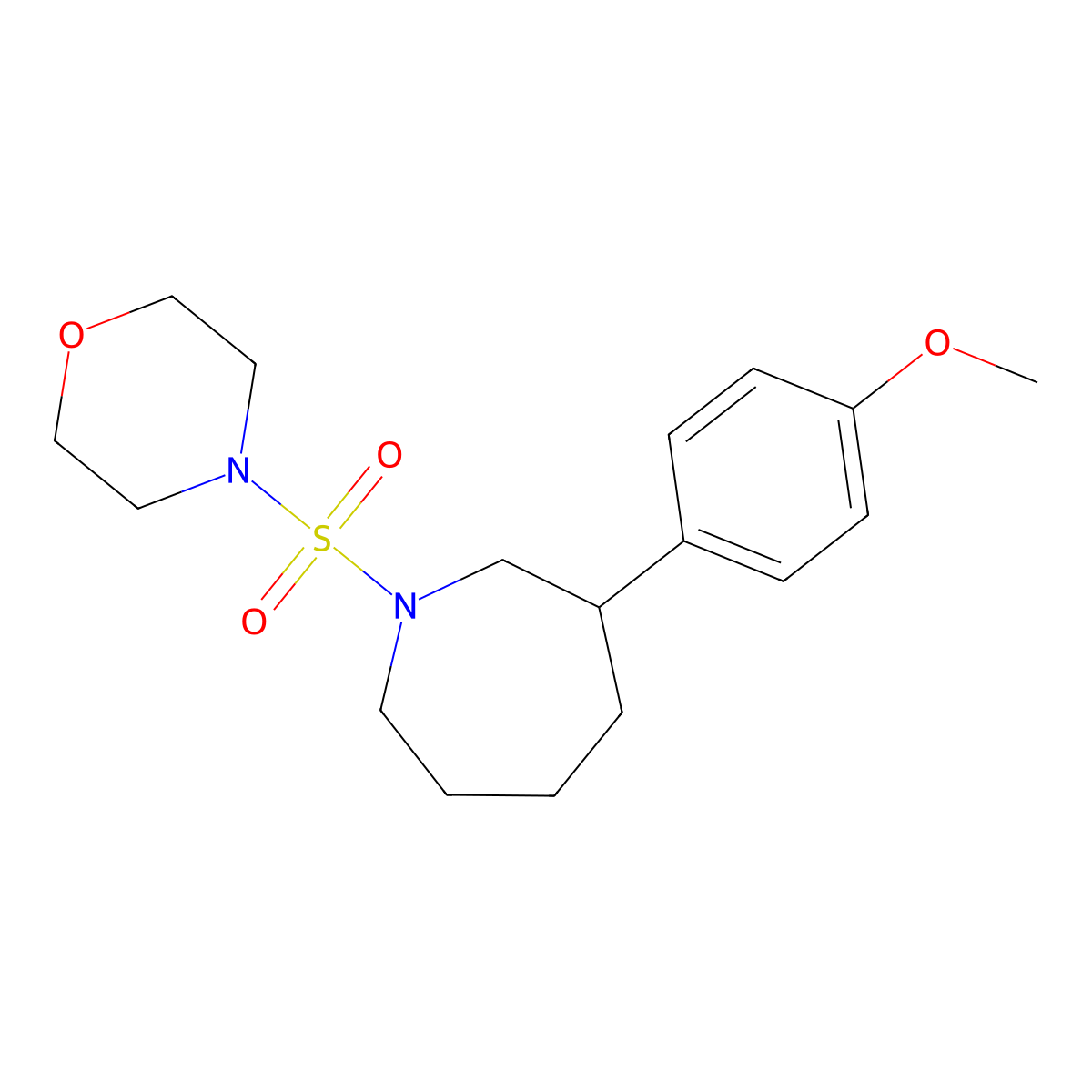 4-((3-(4-Methoxyphenyl)azepan-1-yl)sulfonyl)morpholine molecular structure, CAS 1797698-05-5