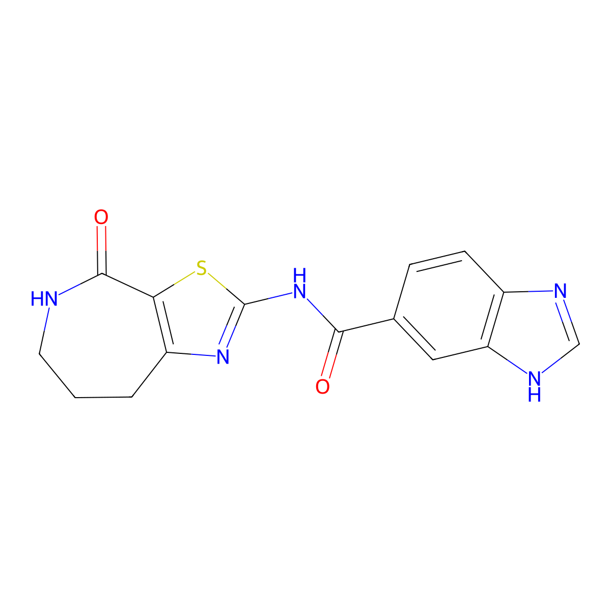N-(4-oxo-5,6,7,8-tetrahydro-4H-thiazolo[5,4-c]azepin-2-yl)-1H-benzo[d]imidazole-5-carboxamide molecular structure, CAS 1797698-35-1