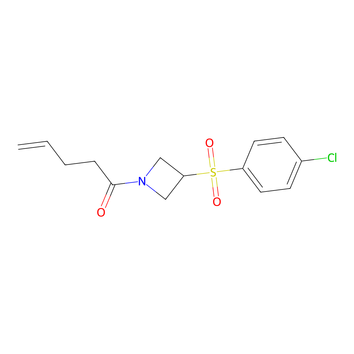 1-(3-((4-Chlorophenyl)sulfonyl)azetidin-1-yl)pent-4-en-1-one molecular structure, CAS 1797699-00-3