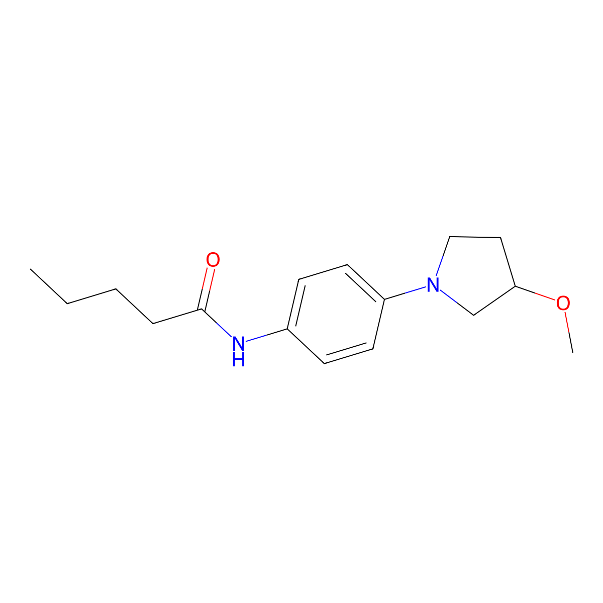 N-(4-(3-methoxypyrrolidin-1-yl)phenyl)pentanamide molecular structure, CAS 1797699-55-8