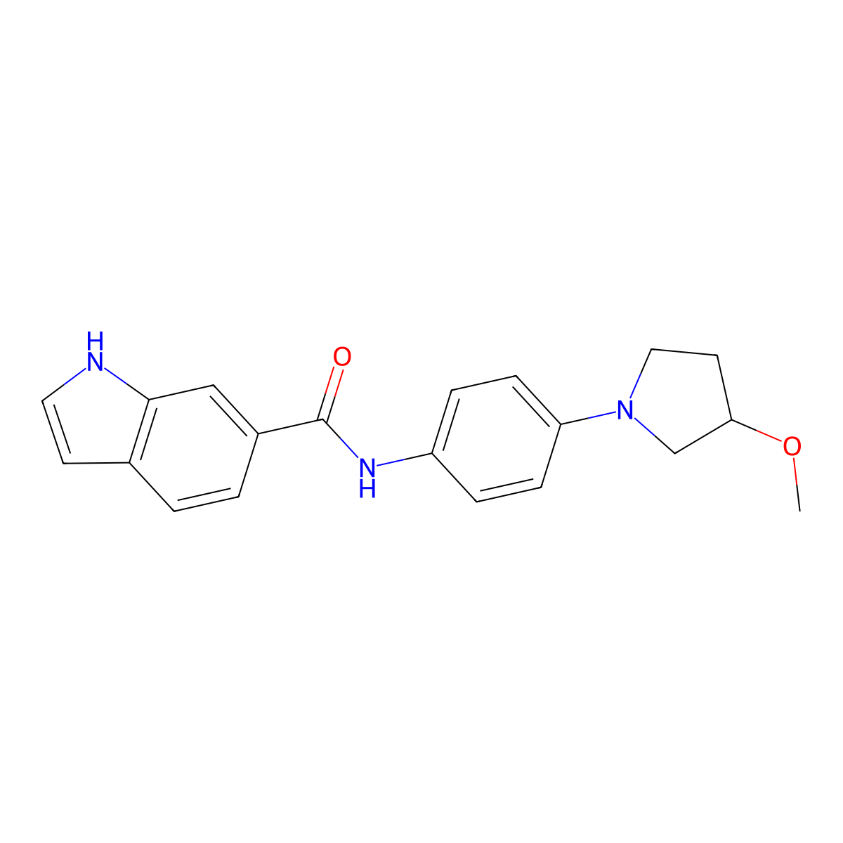 N-[4-(3-Methoxypyrrolidin-1-YL)phenyl]-1H-indole-6-carboxamide molecular structure, CAS 1797699-80-9