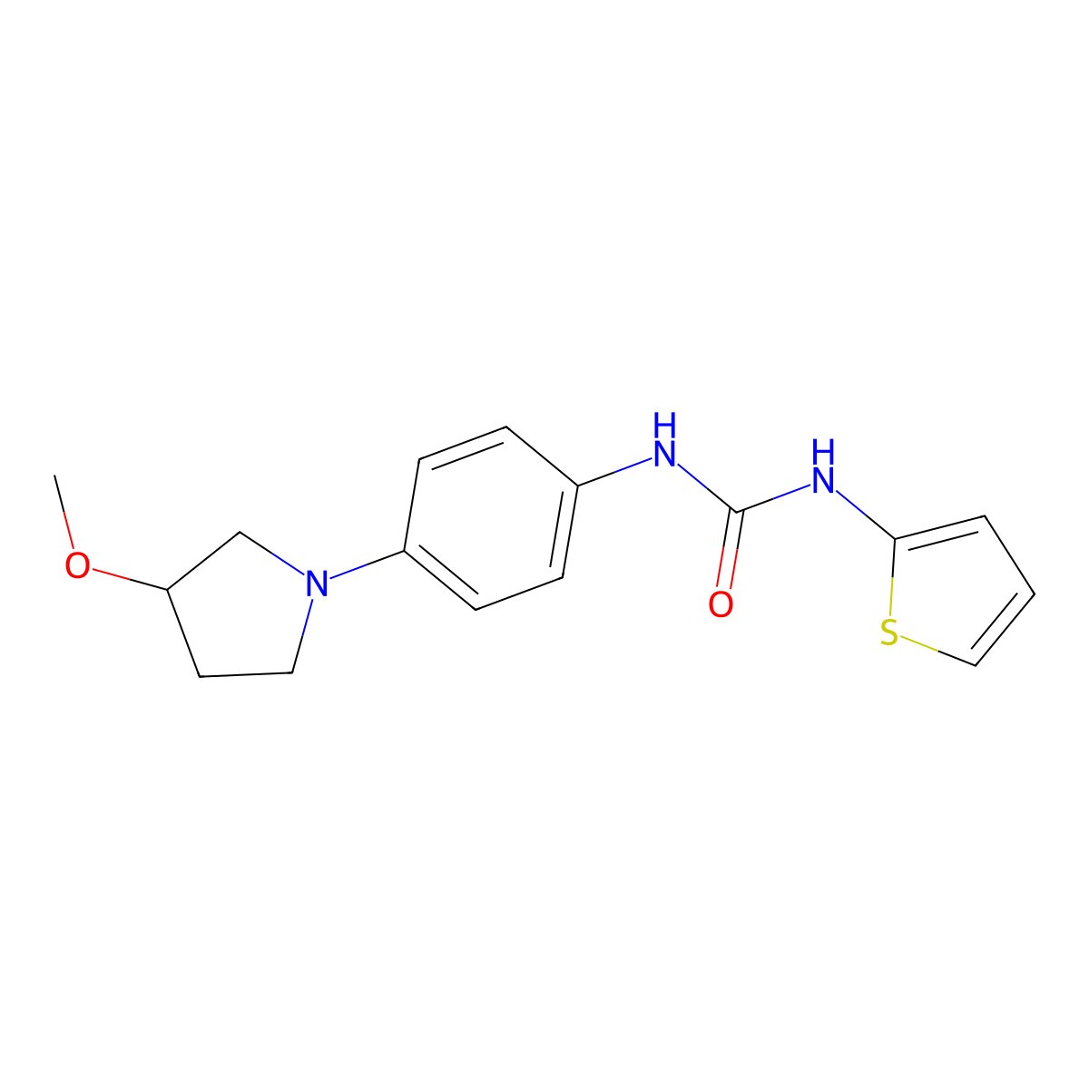 1-(4-(3-Methoxypyrrolidin-1-yl)phenyl)-3-(thiophen-2-yl)urea molecular structure, CAS 1797700-26-5