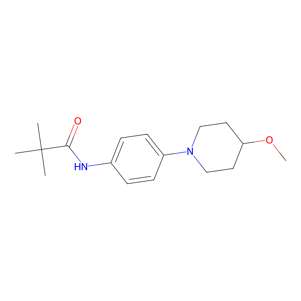 N-(4-(4-methoxypiperidin-1-yl)phenyl)pivalamide molecular structure, CAS 1797700-83-4