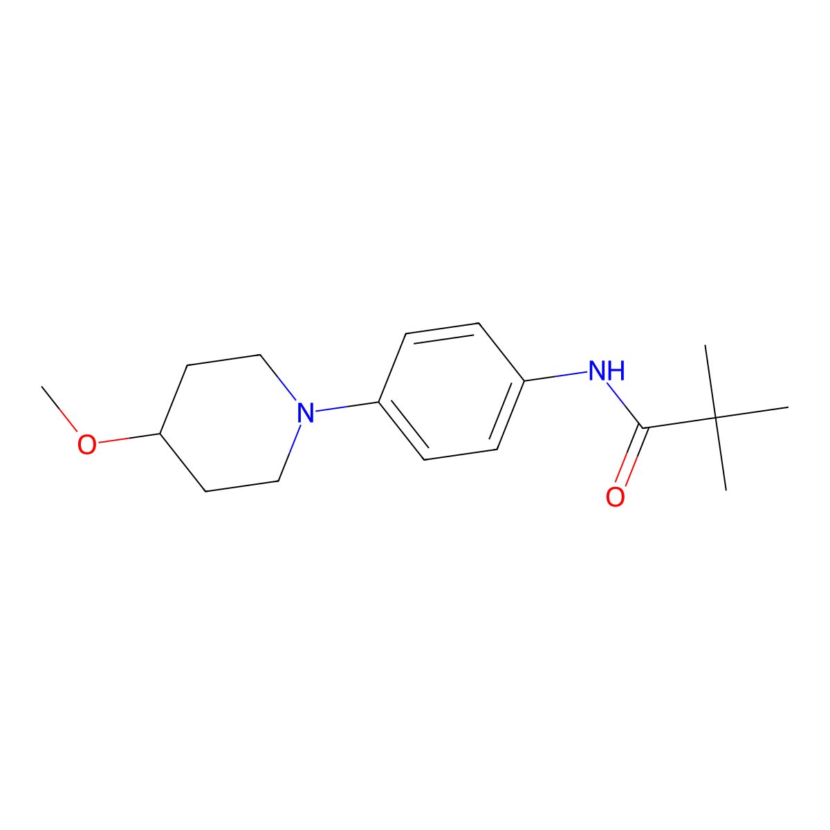 N-(4-(4-methoxypiperidin-1-yl)phenyl)pivalamide molecular structure, CAS 1797700-83-4