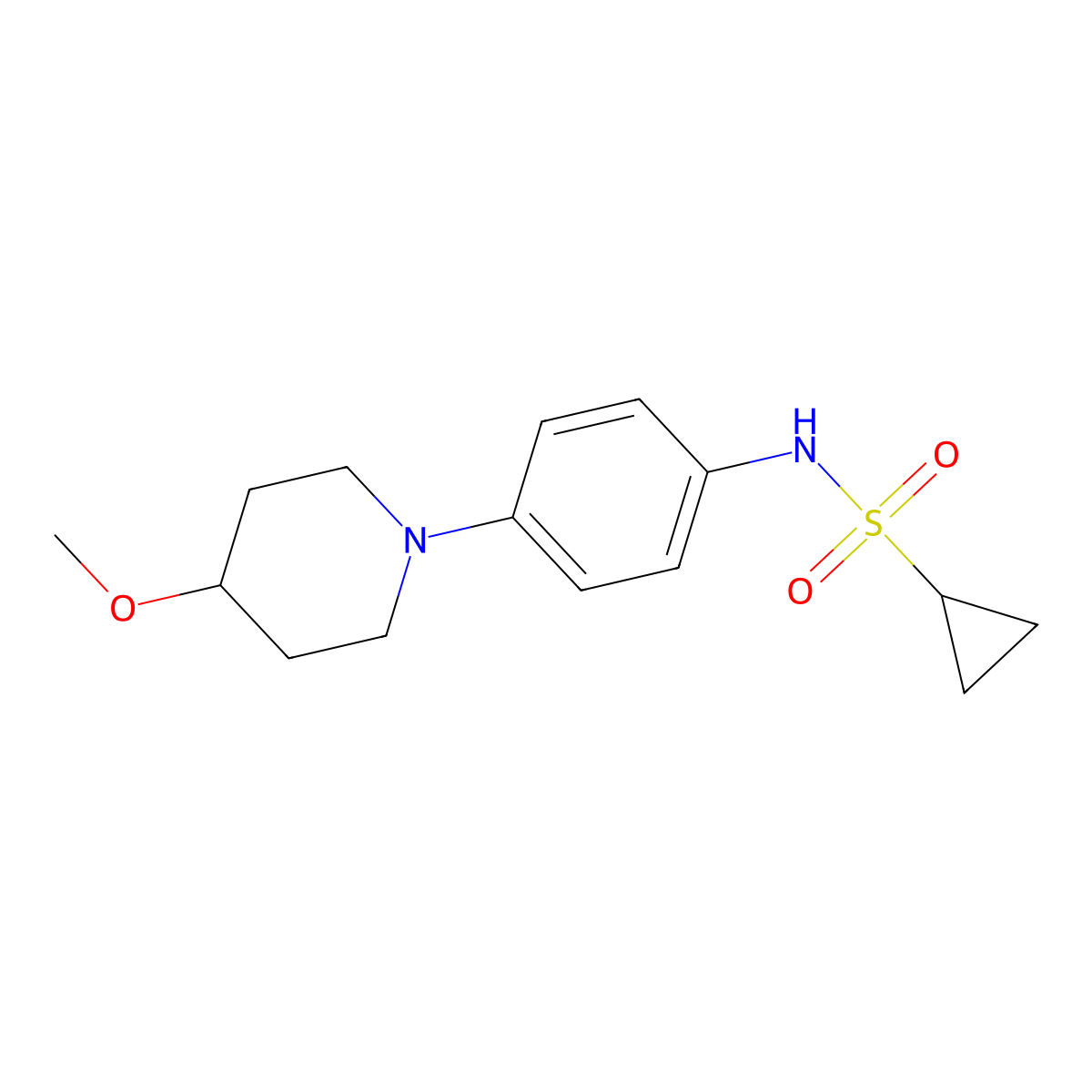 N-[4-(4-Methoxypiperidin-1-YL)phenyl]cyclopropanesulfonamide molecular structure, CAS 1797701-24-6