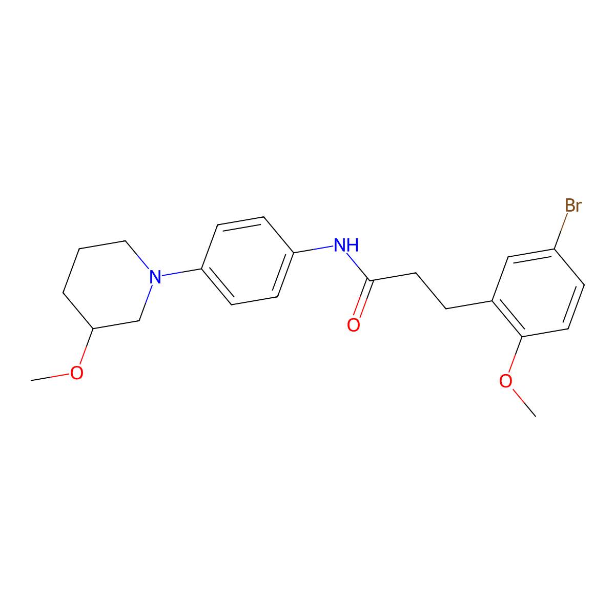 3-(5-Bromo-2-methoxyphenyl)-N-[4-(3-methoxypiperidin-1-YL)phenyl]propanamide molecular structure, CAS 1797701-50-8