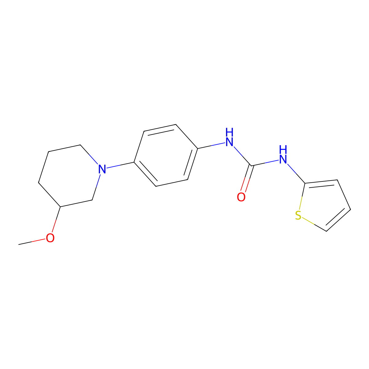 1-(4-(3-Methoxypiperidin-1-yl)phenyl)-3-(thiophen-2-yl)urea molecular structure, CAS 1797701-92-8