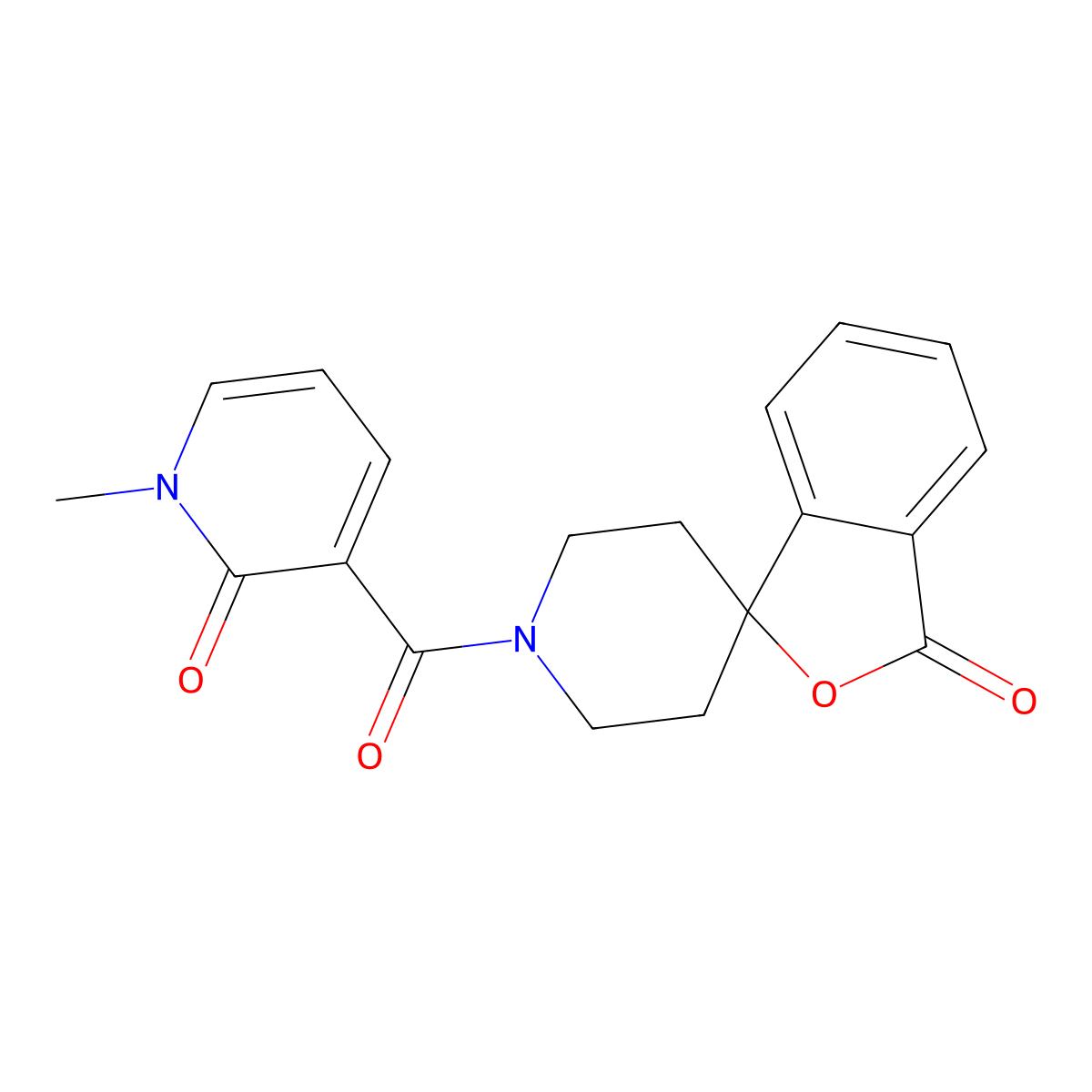 1'-(1-methyl-2-oxo-1,2-dihydropyridine-3-carbonyl)-3H-spiro[isobenzofuran-1,4'-piperidin]-3-one molecular structure, CAS 1797702-26-1