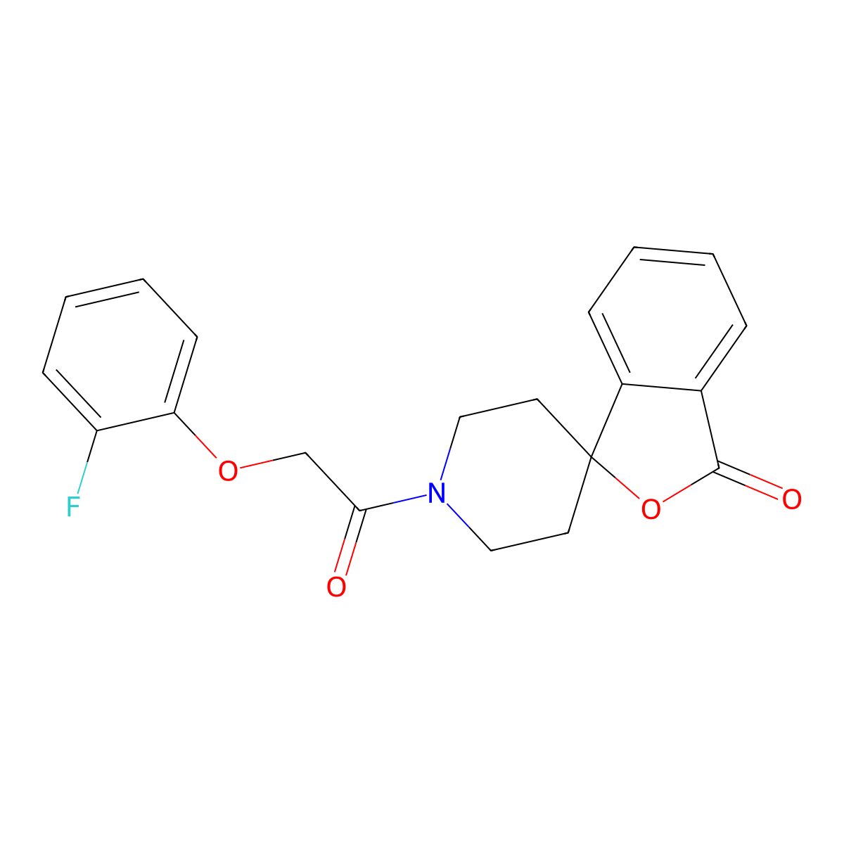 1'-[2-(2-fluorophenoxy)acetyl]-3H-spiro[2-benzofuran-1,4'-piperidine]-3-one molecular structure, CAS 1797702-40-9