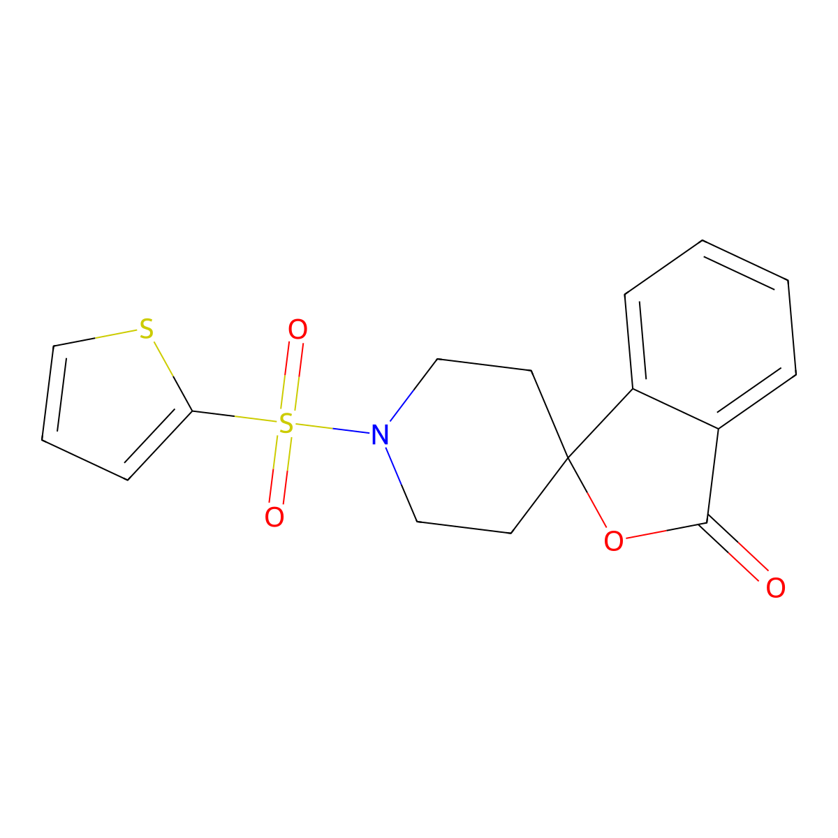 1'-(thiophen-2-ylsulfonyl)-3H-spiro[isobenzofuran-1,4'-piperidin]-3-one molecular structure, CAS 1797702-92-1