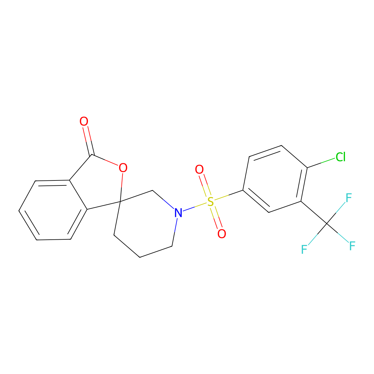 1'-[4-chloro-3-(trifluoromethyl)benzenesulfonyl]-3H-spiro[2-benzofuran-1,3'-piperidine]-3-one molecular structure, CAS 1797703-31-1