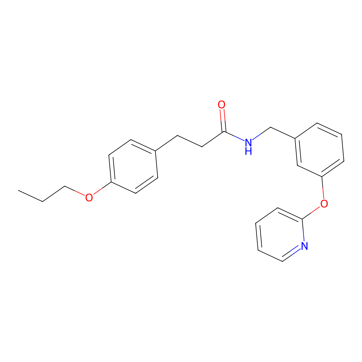 3-(4-propoxyphenyl)-N-(3-(pyridin-2-yloxy)benzyl)propanamide molecular structure, CAS 1797703-53-7