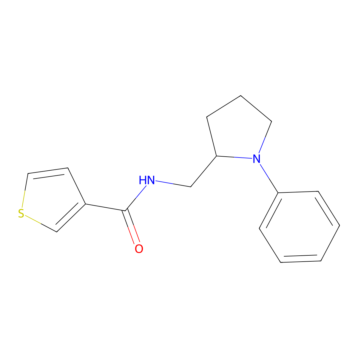 N-((1-phenylpyrrolidin-2-yl)methyl)thiophene-3-carboxamide molecular structure, CAS 1797703-79-7