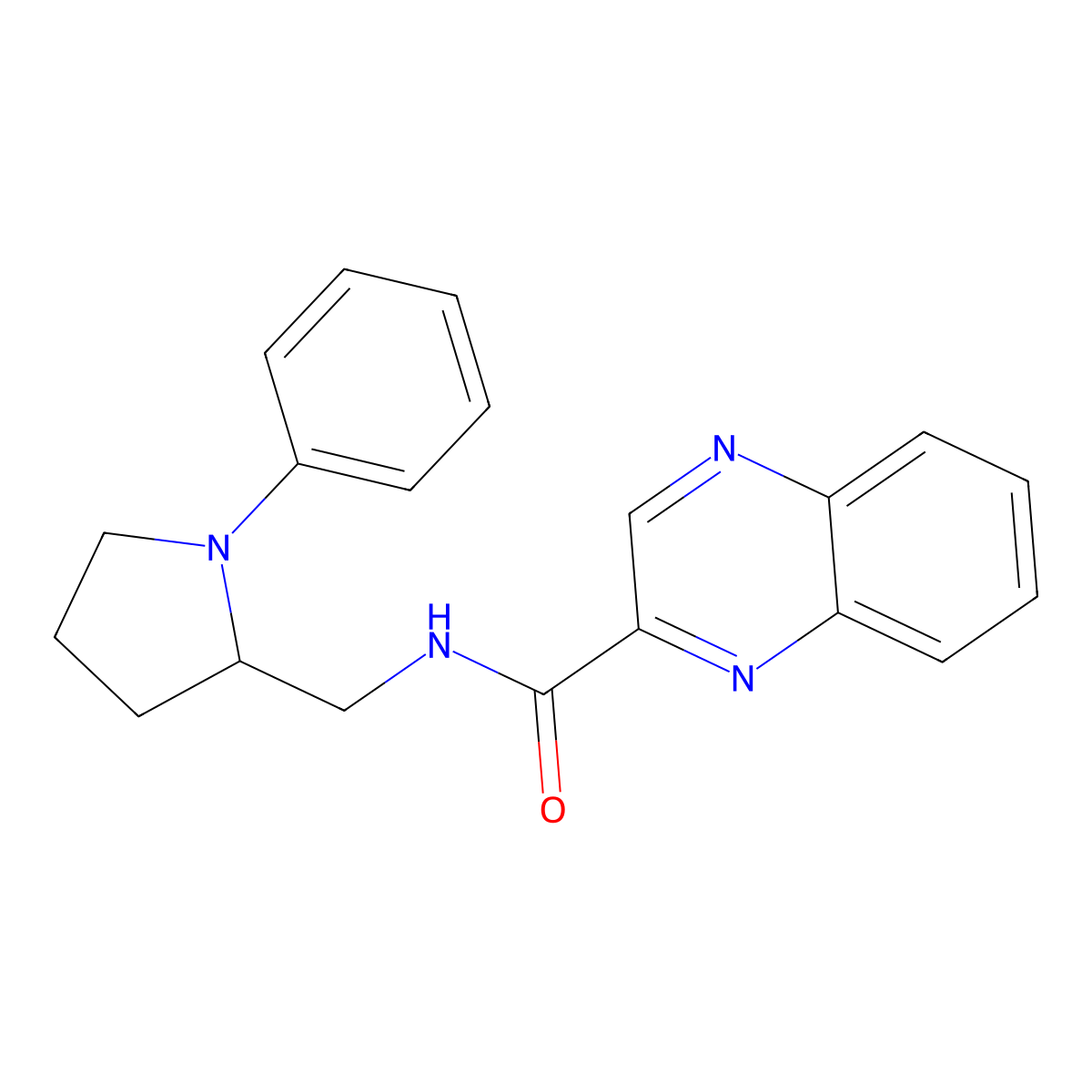N-[(1-phenylpyrrolidin-2-yl)methyl]quinoxaline-2-carboxamide molecular structure, CAS 1797703-88-8
