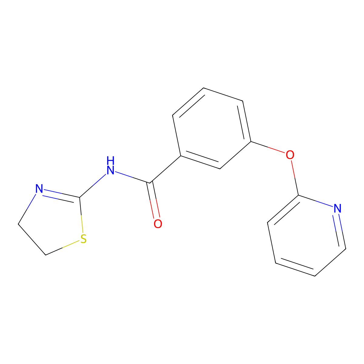 N-(4,5-dihydrothiazol-2-yl)-3-(pyridin-2-yloxy)benzamide molecular structure, CAS 1797708-20-3