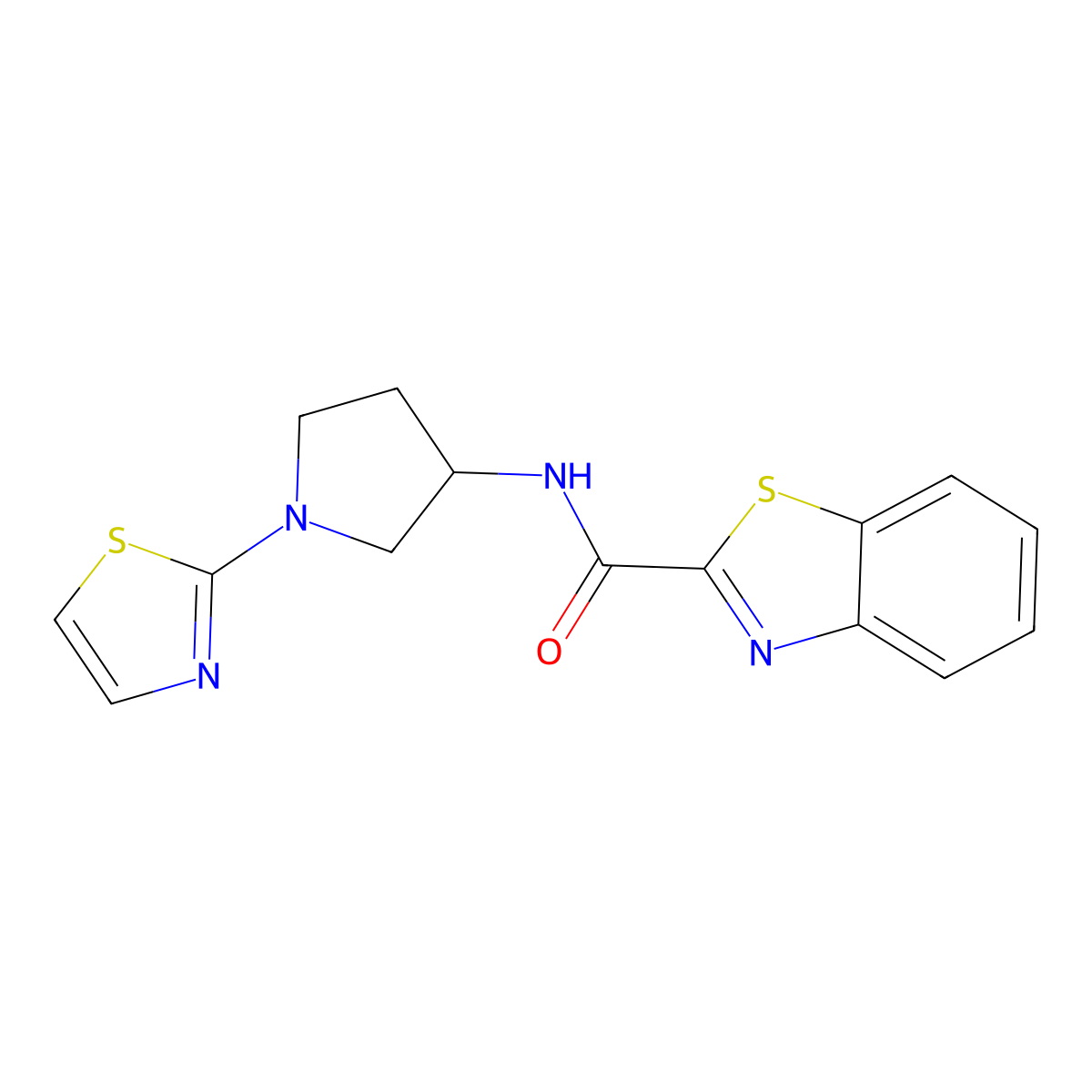N-(1-(thiazol-2-yl)pyrrolidin-3-yl)benzo[d]thiazole-2-carboxamide molecular structure, CAS 1797709-12-6