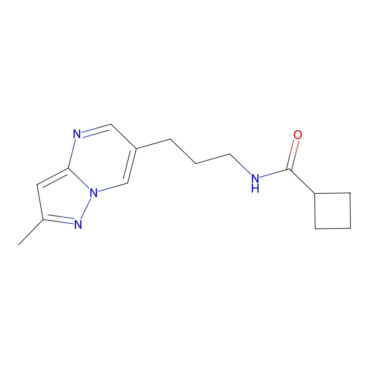 N-(3-{2-methylpyrazolo[1,5-a]pyrimidin-6-yl}propyl)cyclobutanecarboxamide molecular structure, CAS 1797710-19-0