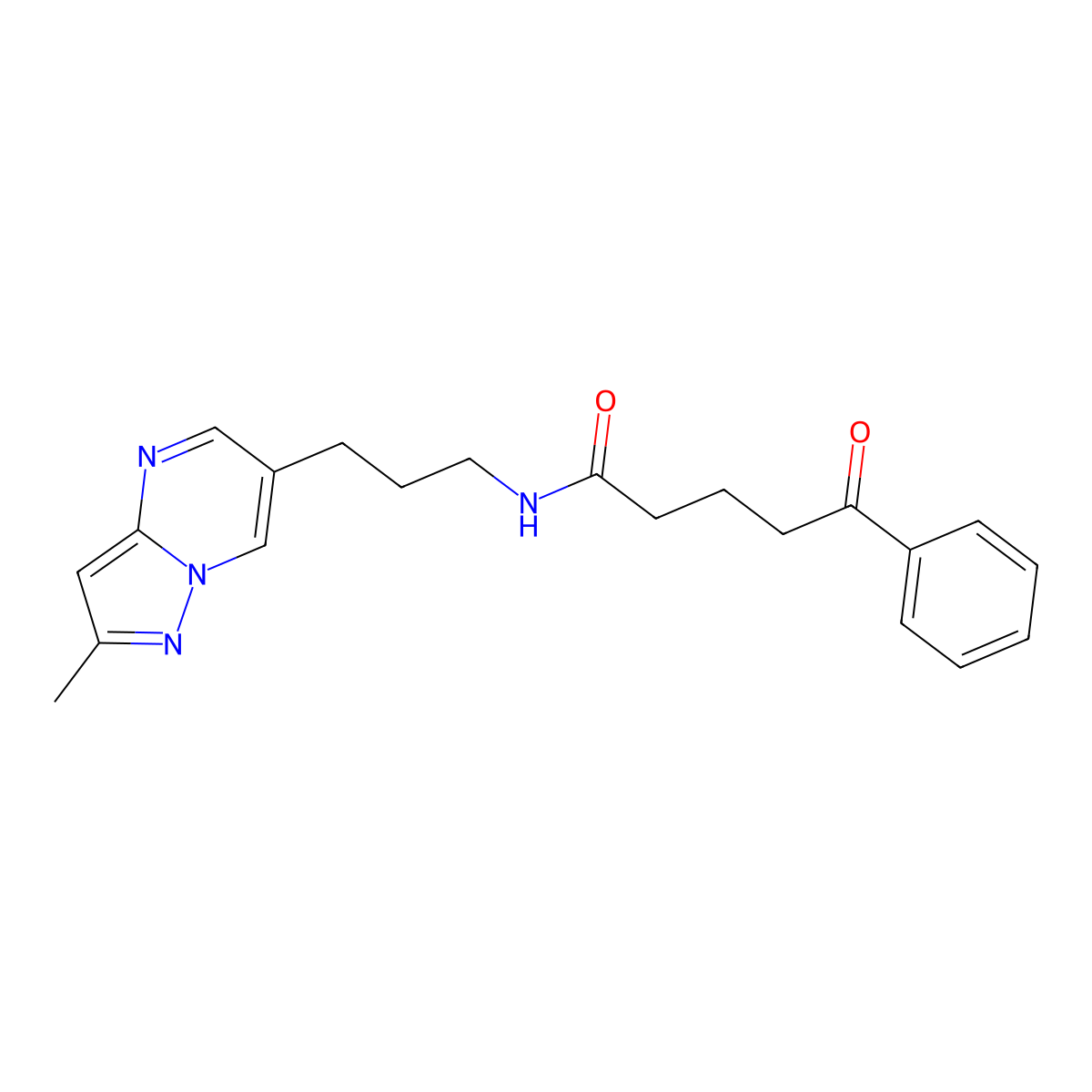 N-(3-(2-methylpyrazolo[1,5-a]pyrimidin-6-yl)propyl)-5-oxo-5-phenylpentanamide molecular structure, CAS 1797710-64-5