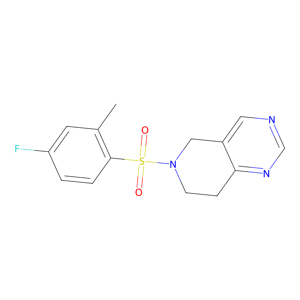 6-((4-Fluoro-2-methylphenyl)sulfonyl)-5,6,7,8-tetrahydropyrido[4,3-d]pyrimidine molecular structure, CAS 1797712-88-9