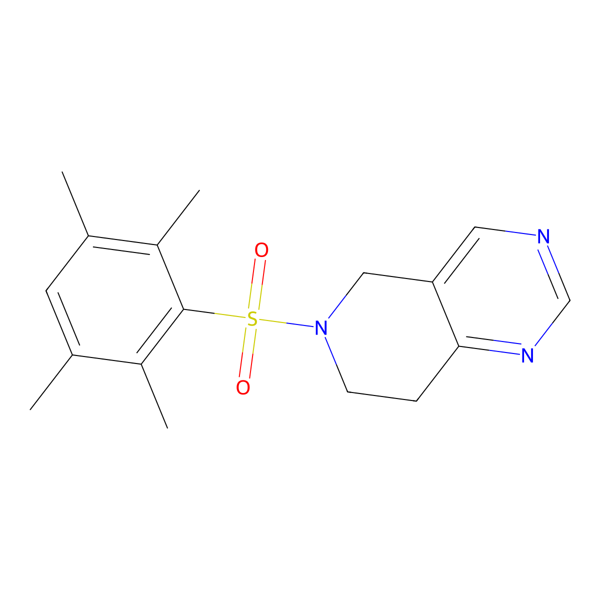 6-((2,3,5,6-Tetramethylphenyl)sulfonyl)-5,6,7,8-tetrahydropyrido[4,3-d]pyrimidine molecular structure, CAS 1797712-96-9