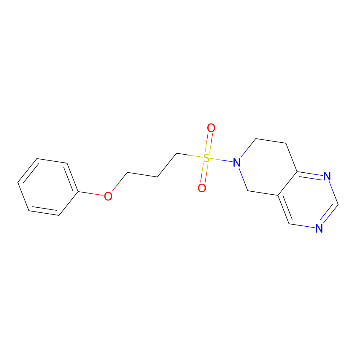 6-((3-Phenoxypropyl)sulfonyl)-5,6,7,8-tetrahydropyrido[4,3-d]pyrimidine molecular structure, CAS 1797713-11-1